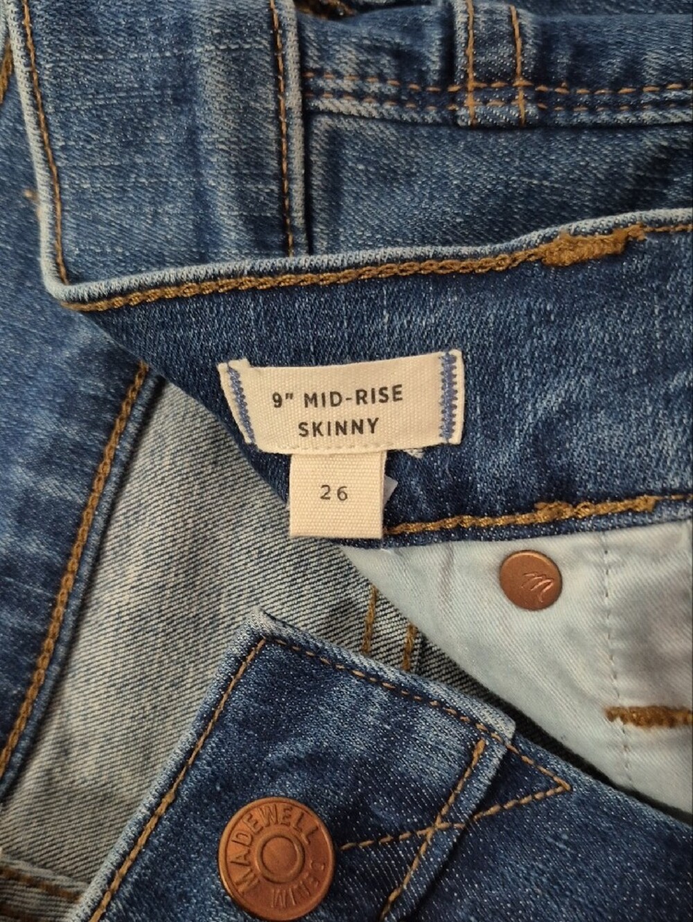 Madewell High-Rise Blue Straight-Leg Jeans - Picture 3 of 4